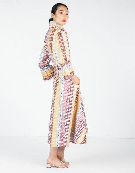 Cotton Stripe Midi Dress